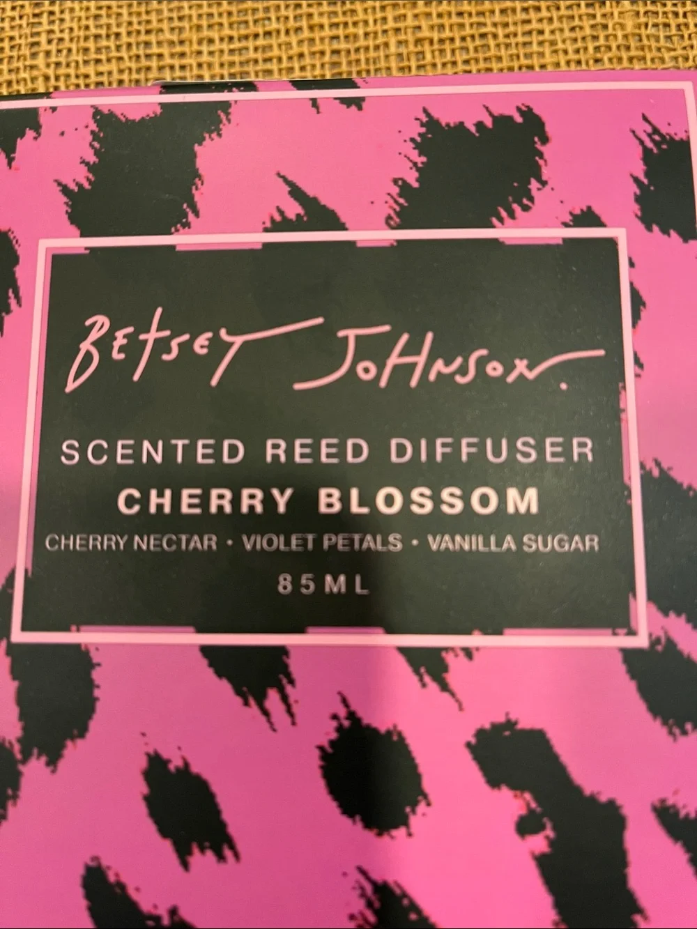 Betsey Johnson Cherry Blossom Scented Reed Diffuser - Hot Pink & Black